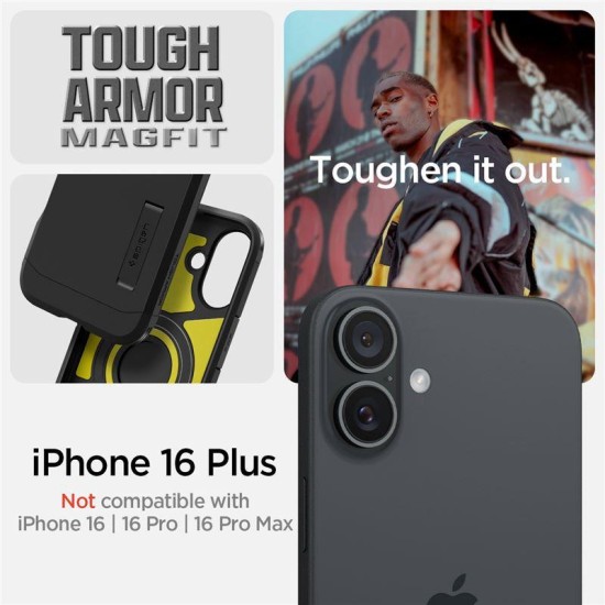 Husa Spigen Tough Armor MagSafe compatibila cu iPhone 16 Plus Black (Spigen, iPhone 16 Plus) by www.silkase.ro Husa Spigen Tough Armor MagSafe compatibila cu iPhone 16 Plus Black (iPhone 16 Plus, ACS08085) by www.silkase.ro