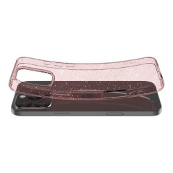 Husa Spigen Liquid Crystal Glitter pentru iPhone 16 Pro, roz cu sclipici