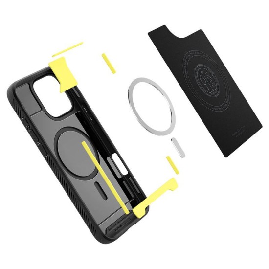 Husa Spigen Rugged Armor MagSafe compatibila cu iPhone 16 Pro Matte Black (iPhone 15 Pro, ACS08115) by www.silkase.ro