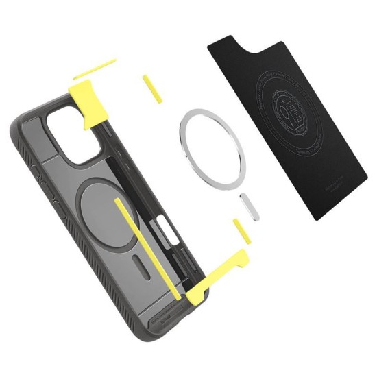 Husa Spigen Rugged Armor MagSafe compatibila cu iPhone 16 Pro Grey (iPhone 15 Pro, ACS08116) by www.silkase.ro