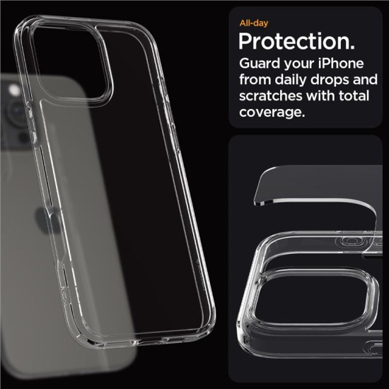Husa Spigen Ultra Hybrid pentru iPhone 16 Pro, transparenta (iPhone 15 Pro, ACS08121) by www.silkase.ro