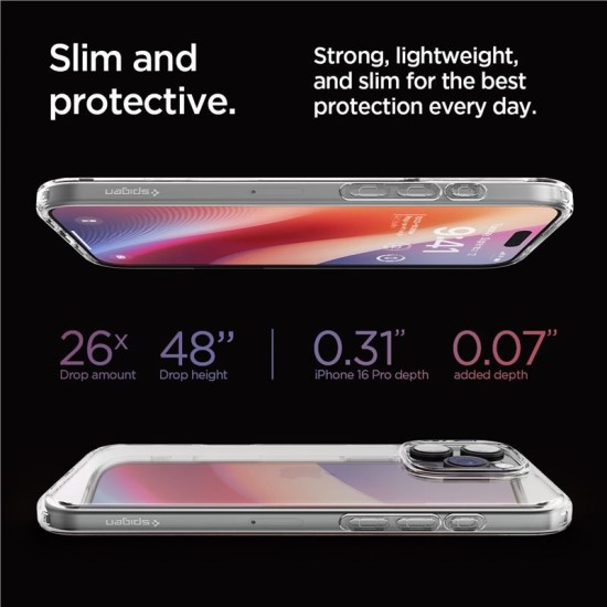 Husa Spigen Ultra Hybrid pentru iPhone 16 Pro, transparenta (iPhone 15 Pro, ACS08121) by www.silkase.ro
