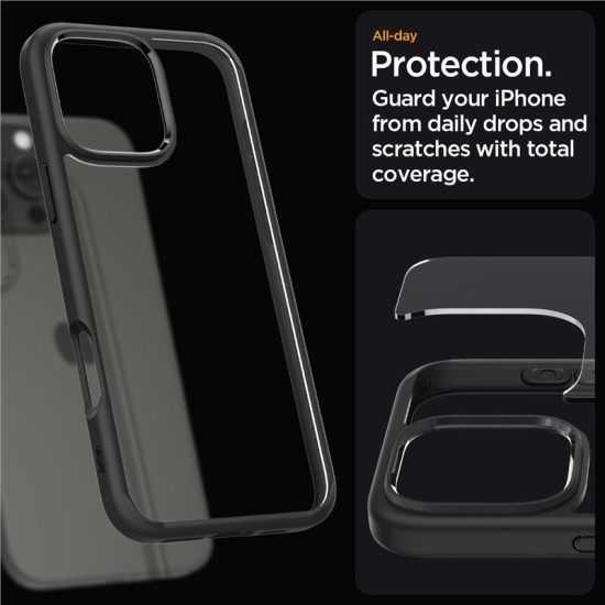 Husa Spigen Ultra Hybrid compatibila cu iPhone 16 Pro Matte Black (Spigen, iPhone 15 Pro) by www.silkase.ro Husa Spigen Ultra Hybrid compatibila cu iPhone 16 Pro Matte Black (iPhone 15 Pro, ACS08125) by www.silkase.ro