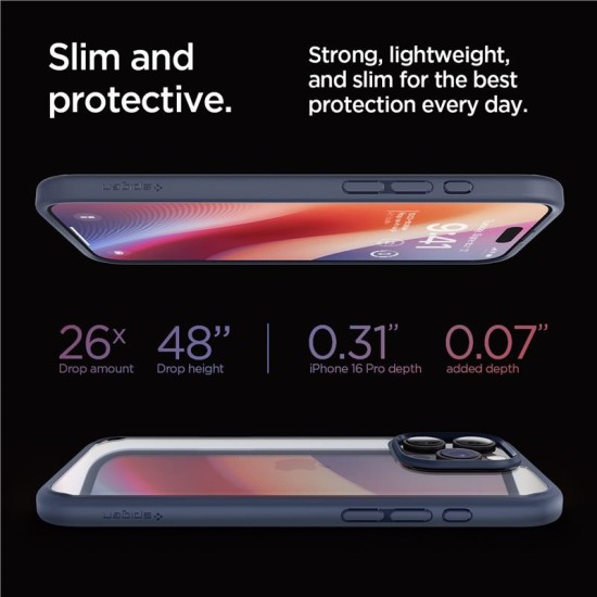 Husa Spigen Ultra Hybrid compatibila cu iPhone 16 Pro Navy Blue (Spigen, iPhone 15 Pro) by www.silkase.ro Husa Spigen Ultra Hybrid compatibila cu iPhone 16 Pro Navy Blue (iPhone 15 Pro, ACS08126) by www.silkase.ro