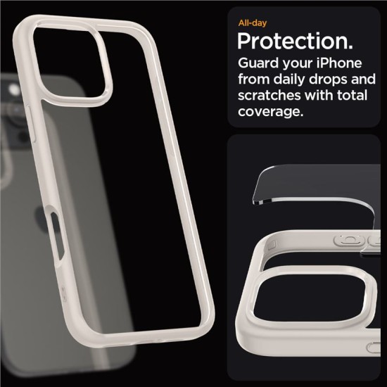 Husa Spigen Ultra Hybrid compatibila cu iPhone 16 Pro Natural Titanium (Spigen, iPhone 15 Pro) by www.silkase.ro Husa Spigen Ultra Hybrid compatibila cu iPhone 16 Pro Natural Titanium (iPhone 15 Pro, ACS08127) by www.silkase.ro
