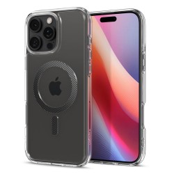 Husa Spigen Ultra Hybrid MagSafe, fibra de carbon, pentru iPhone 16 Pro, alb/transparent