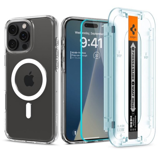 Set Husa si folie Spigen Ultra Hybrid MagSafe compatibil cu iPhone 16 Pro Max White (Spigen, iPhone 15 Pro) by www.silkase.ro Set Husa si folie Spigen Ultra Hybrid MagSafe compatibil cu iPhone 16 Pro Max White (iPhone 15 Pro, ACS08141) by www.silkase.ro