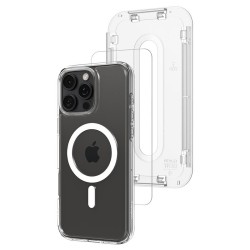 Set Husa si folie Spigen Ultra Hybrid MagSafe compatibil cu iPhone 16 Pro Max White