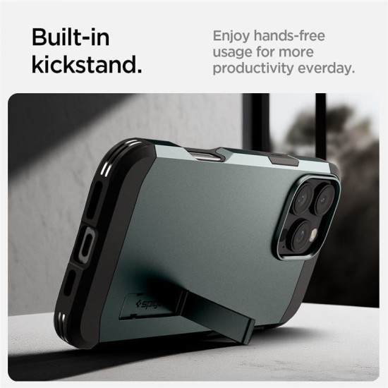 Husa Spigen Tough Armor MagSafe compatibila cu iPhone 16 Pro Green (Spigen, iPhone 15 Pro) by www.silkase.ro Husa Spigen Tough Armor MagSafe compatibila cu iPhone 16 Pro Green (iPhone 15 Pro, ACS08148) by www.silkase.ro