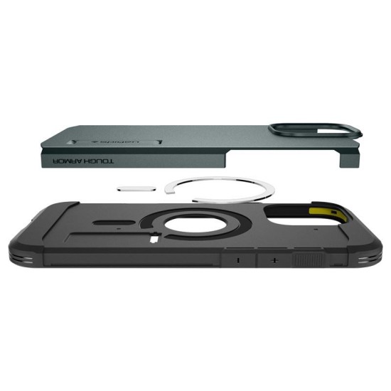 Husa Spigen Tough Armor MagSafe compatibila cu iPhone 16 Pro Green (Spigen, iPhone 15 Pro) by www.silkase.ro Husa Spigen Tough Armor MagSafe compatibila cu iPhone 16 Pro Green (iPhone 15 Pro, ACS08148) by www.silkase.ro