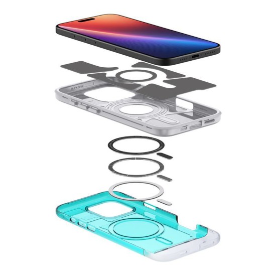 Husa Spigen Classic C1 Mag MagSafe pentru iPhone 16 Pro, turcoaz (iPhone 15 Pro, ACS08153) by www.silkase.ro