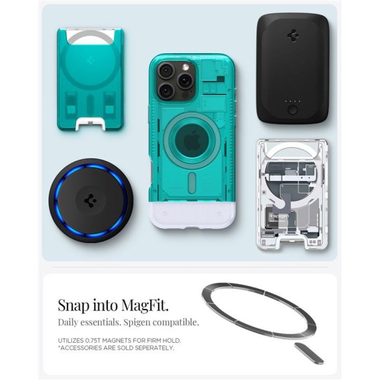 Husa Spigen Classic C1 Mag MagSafe pentru iPhone 16 Pro, turcoaz (iPhone 15 Pro, ACS08153) by www.silkase.ro