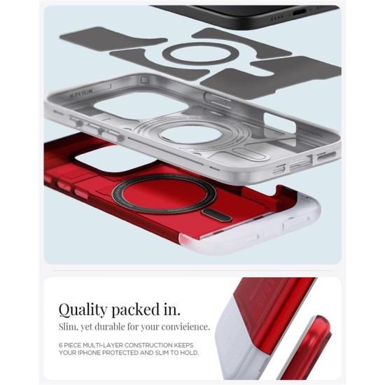 Husa Spigen Classic C1 Mag pentru iPhone 16 Pro, rosu (Spigen, iPhone 15 Pro) by www.silkase.ro Husa Spigen Classic C1 Mag pentru iPhone 16 Pro, rosu (iPhone 15 Pro, ACS08154) by www.silkase.ro