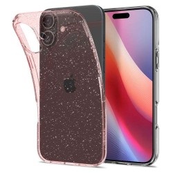 Husa Spigen Liquid Crystal compatibila cu iPhone 16 Glitter Rose