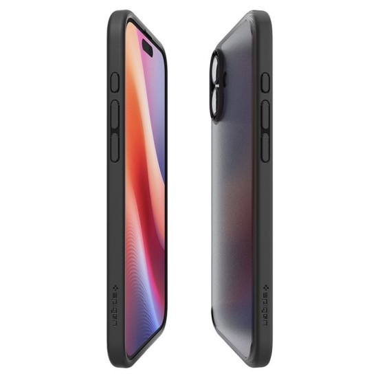Husa Spigen Ultra Hybrid compatibila cu iPhone 16 Frost Black (iPhone 16, ACS08200) by www.silkase.ro