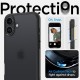 Husa Spigen Ultra Hybrid compatibila cu iPhone 16 Frost Black (iPhone 16, ACS08200) by www.silkase.ro