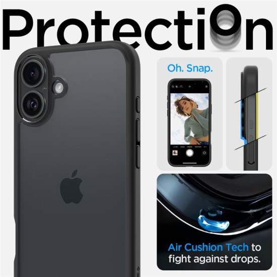 Husa pentru iPhone 16 - Spigen Ultra Hybrid - Matte Black (Spigen, iPhone 16) by www.silkase.ro Husa pentru iPhone 16 - Spigen Ultra Hybrid - Matte Black (iPhone 16, ACS08201) by www.silkase.ro