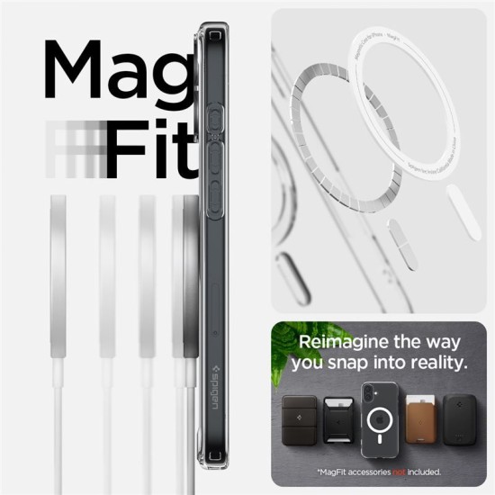 Husa Spigen Ultra Hybrid Mag do MagSafe pentru iPhone 16, transparenta-alb (iPhone 16, ACS08205) by www.silkase.ro
