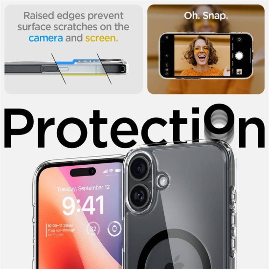 Husa Spigen Ultra Hybrid MagSafe compatibila cu iPhone 16 Black (Spigen, iPhone 16) by www.silkase.ro Husa Spigen Ultra Hybrid MagSafe compatibila cu iPhone 16 Black (iPhone 16, ACS08206) by www.silkase.ro