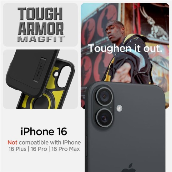 Husa Spigen Tough Armor MagSafe compatibila cu iPhone 16 Black (Spigen, iPhone 16) by www.silkase.ro Husa Spigen Tough Armor MagSafe compatibila cu iPhone 16 Black (iPhone 16, ACS08216) by www.silkase.ro