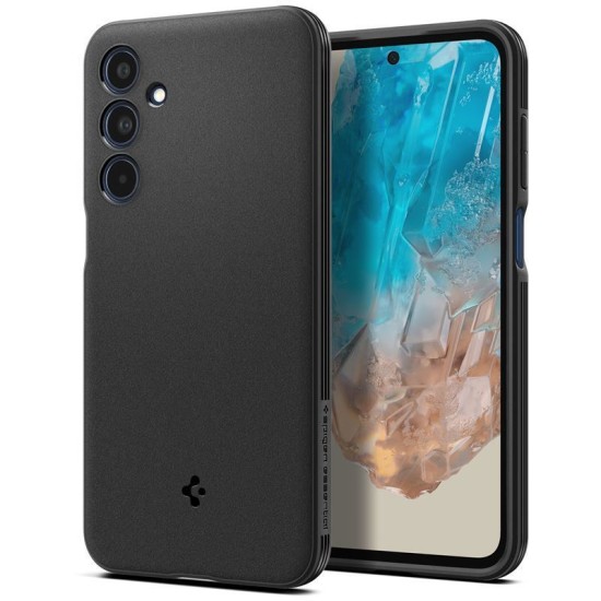 Husa Spigen Essential SandBlast compatibila cu Samsung Galaxy M35 5G Matte Black (Ingredi, ACS08263) by www.silkase.ro