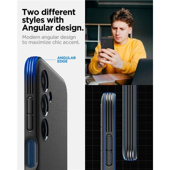 Husa Spigen Essential SandBlast compatibila cu Samsung Galaxy M35 5G Matte Black (Ingredi, ACS08263) by www.silkase.ro