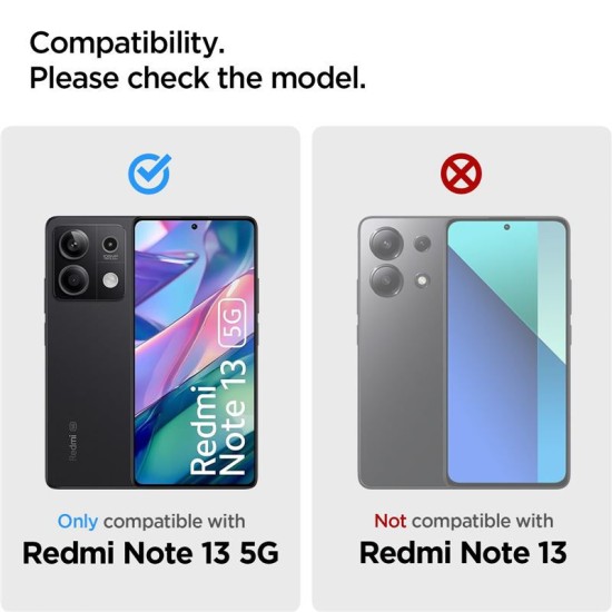 Set 2 folii sticla transparente Case friendly Spigen GLAStR SLIM compatibil cu Xiaomi Redmi Note 13 5G (Ingredi, AGL08294) by www.silkase.ro