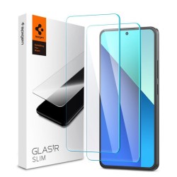 Set 2 folii sticla transparente Case friendly Spigen GLAStR SLIM compatibil cu Xiaomi Redmi Note 13 4G