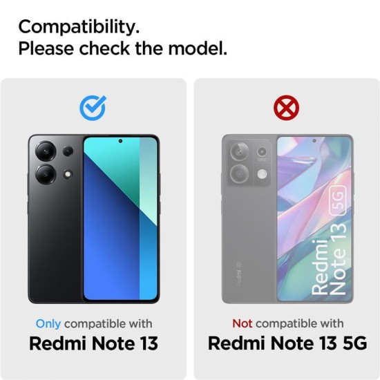 Set 2 folii sticla transparente Case friendly Spigen GLAStR SLIM compatibil cu Xiaomi Redmi Note 13 4G (Ingredi, AGL08295) by www.silkase.ro