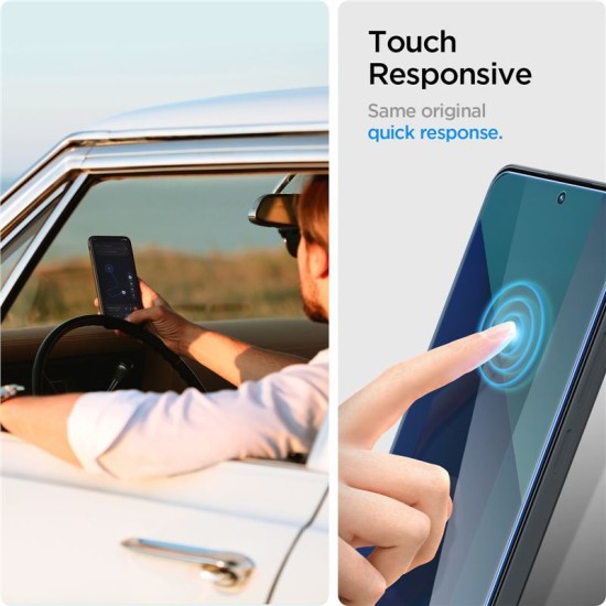 Set 2 folii sticla transparente Case friendly Spigen GLAStR SLIM compatibil cu Xiaomi Redmi Note 13 4G (Ingredi, AGL08295) by www.silkase.ro