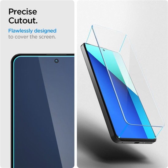 Set 2 folii sticla transparente Case friendly Spigen GLAStR SLIM compatibil cu Xiaomi Redmi Note 13 4G (Ingredi, AGL08295) by www.silkase.ro