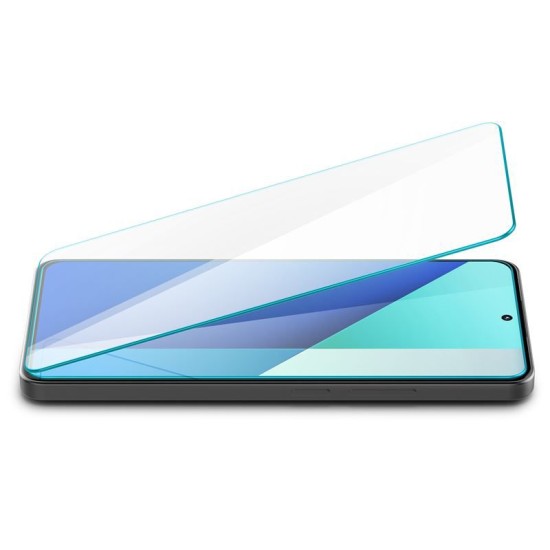 Set 2 folii sticla transparente Case friendly Spigen GLAStR SLIM compatibil cu Xiaomi Redmi Note 13 4G (Ingredi, AGL08295) by www.silkase.ro
