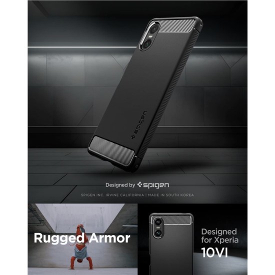 Husa Spigen Rugged Armor compatibila cu Sony Xperia 10 VI Matte Black (Spigen, Xperia 10 VI) by www.silkase.ro Husa Spigen Rugged Armor compatibila cu Sony Xperia 10 VI Matte Black (Xperia 10 VI, ACS08298) by www.silkase.ro