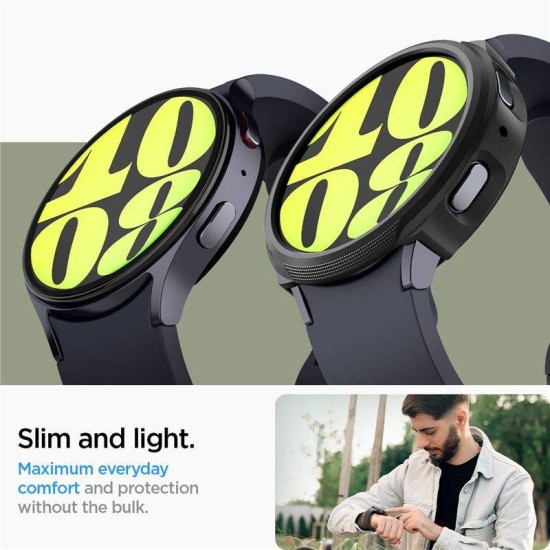 Husa Spigen Liquid Air compatibila cu Samsung Galaxy Watch 7 40mm Matte Black (Ingredi, ACS07899) by www.silkase.ro
