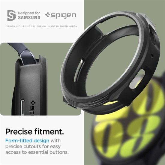 Husa Spigen Liquid Air compatibila cu Samsung Galaxy Watch 7 40mm Matte Black (Ingredi, ACS07899) by www.silkase.ro