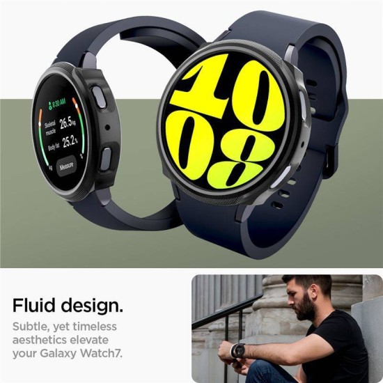 Husa Spigen Liquid Air compatibila cu Samsung Galaxy Watch 7 40mm Matte Black (Ingredi, ACS07899) by www.silkase.ro