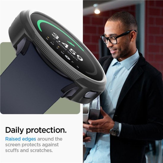 Husa Spigen Liquid Air compatibila cu Samsung Galaxy Watch 7 40mm Matte Black (Ingredi, ACS07899) by www.silkase.ro
