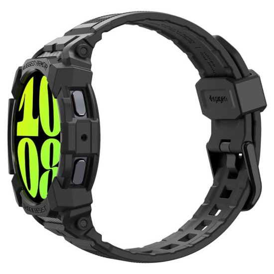 Husa Spigen Rugged Armor Pro compatibila cu Samsung Galaxy Watch 7 40mm Matte Black (Ingredi, ACS08336) by www.silkase.ro