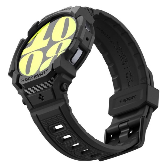 Husa Spigen Rugged Armor Pro compatibila cu Samsung Galaxy Watch 7 40mm Matte Black (Ingredi, ACS08336) by www.silkase.ro