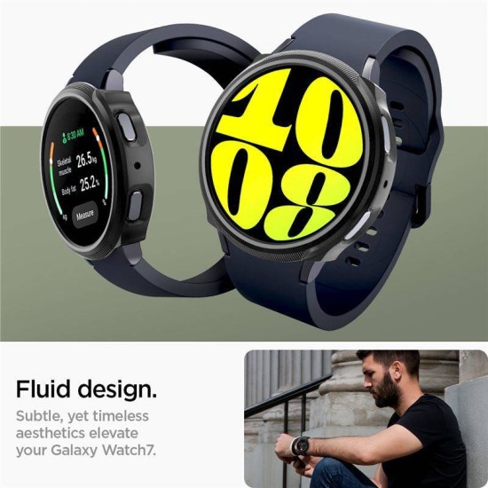 Husa Spigen Liquid Air compatibila cu Samsung Galaxy Watch 7 44mm Matte Black (Ingredi, ACS07900) by www.silkase.ro