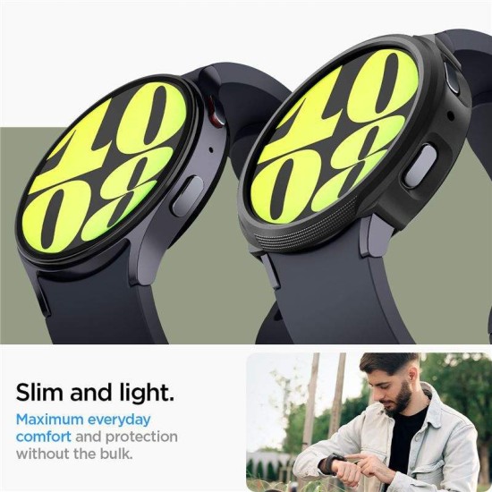 Husa Spigen Liquid Air compatibila cu Samsung Galaxy Watch 7 44mm Matte Black (Ingredi, ACS07900) by www.silkase.ro