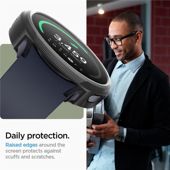 Husa Spigen Liquid Air compatibila cu Samsung Galaxy Watch 7 44mm Matte Black (Ingredi, ACS07900) by www.silkase.ro