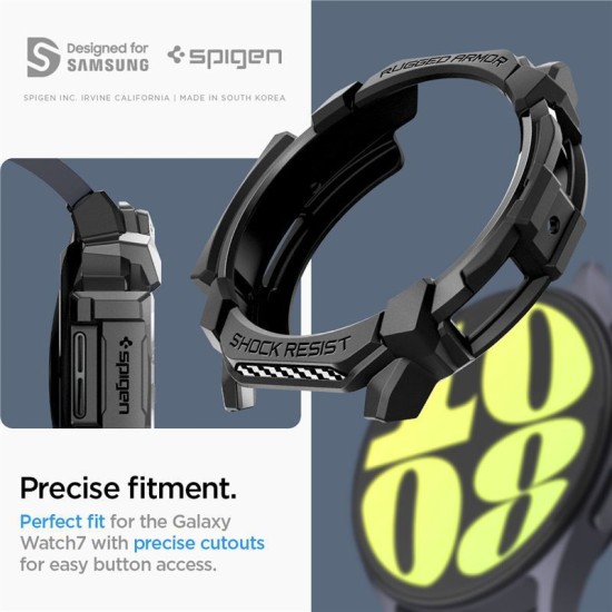 Husa Spigen Rugged Armor compatibila cu Samsung Galaxy Watch 7 44mm Matte Black (Spigen, Ingredi) by www.silkase.ro Husa Spigen Rugged Armor compatibila cu Samsung Galaxy Watch 7 44mm Matte Black (Ingredi, ACS08337) by www.silkase.ro