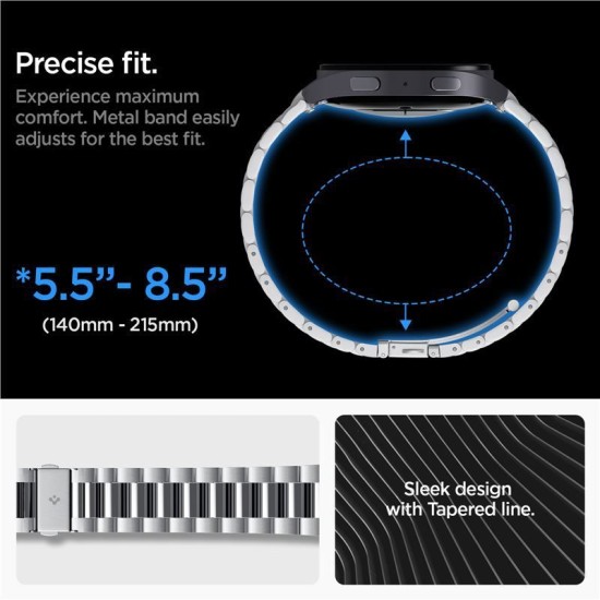 Curea Spigen Band Modern Fit 316L pentru Galaxy Watch 7/6/5 Pro/5/4/FE argintiu (Ingredi, AMP08341) by www.silkase.ro