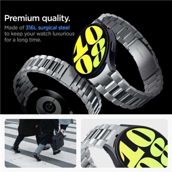 Curea Spigen Band Modern Fit 316L pentru Galaxy Watch 7/6/5 Pro/5/4/FE argintiu (Ingredi, AMP08341) by www.silkase.ro