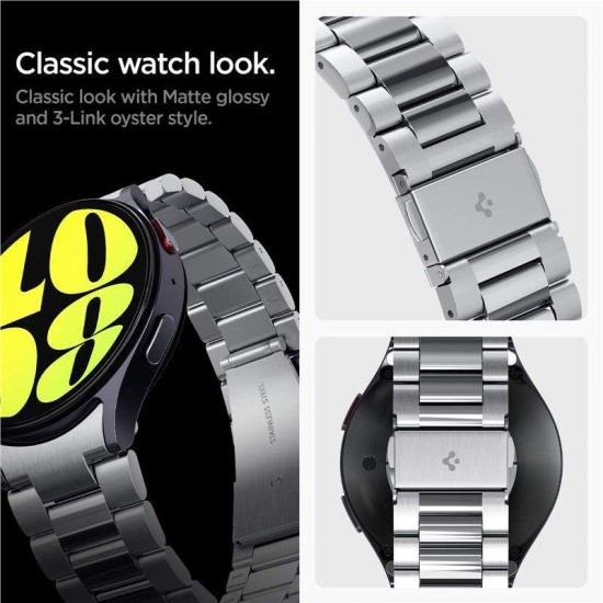 Curea Spigen Band Modern Fit 316L pentru Galaxy Watch 7/6/5 Pro/5/4/FE argintiu (Ingredi, AMP08341) by www.silkase.ro
