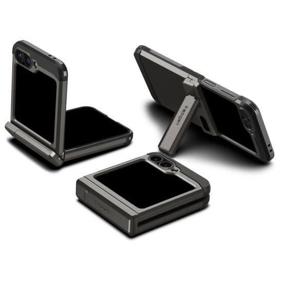 Husa Spigen Tough Armor Pro compatibila cu Samsung Galaxy Z Flip 6 Gunmetal (Z Flip 6, ACS08360) by www.silkase.ro