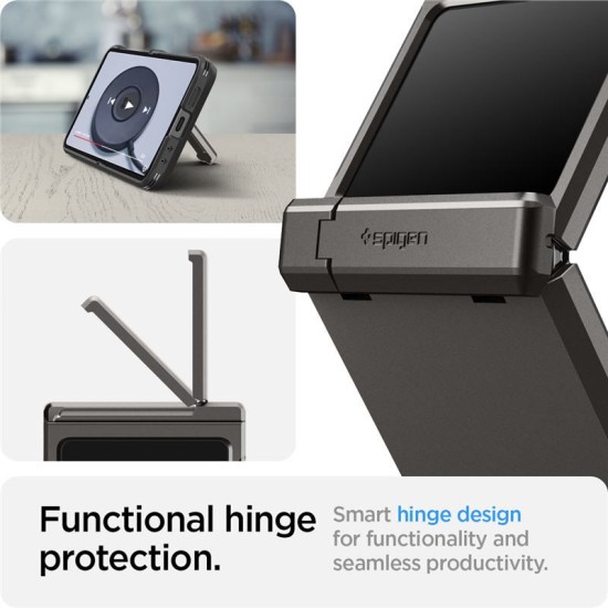 Husa Spigen Tough Armor Pro compatibila cu Samsung Galaxy Z Flip 6 Gunmetal (Z Flip 6, ACS08360) by www.silkase.ro