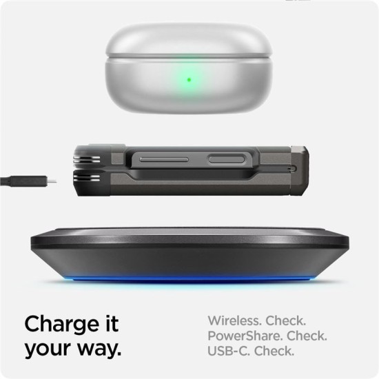 Husa Spigen Tough Armor Pro compatibila cu Samsung Galaxy Z Flip 6 Gunmetal (Z Flip 6, ACS08360) by www.silkase.ro