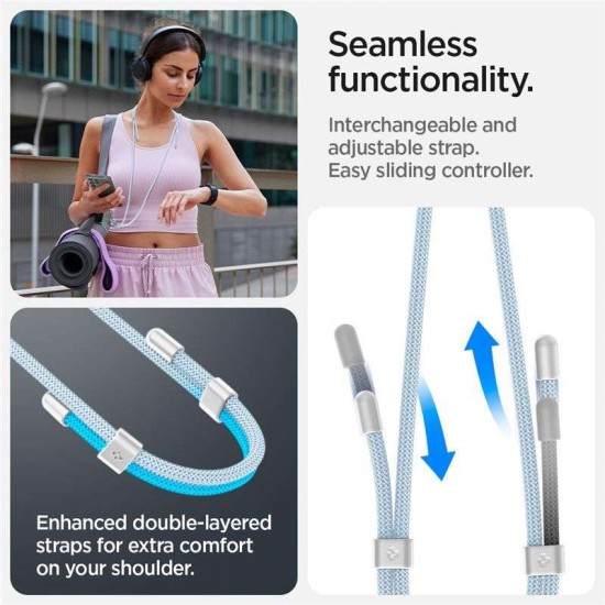 Snur pentru carcase Spigen Crossbody Strap, Ajustabil, Albastru (Șnururi și Curele Telefon, AFA08367) by www.silkase.ro